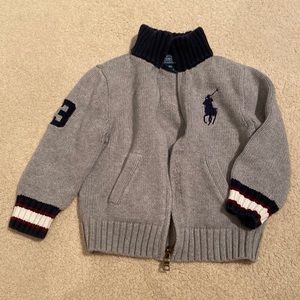 Toddler Boys Polo Zip Cardigan sz 3T